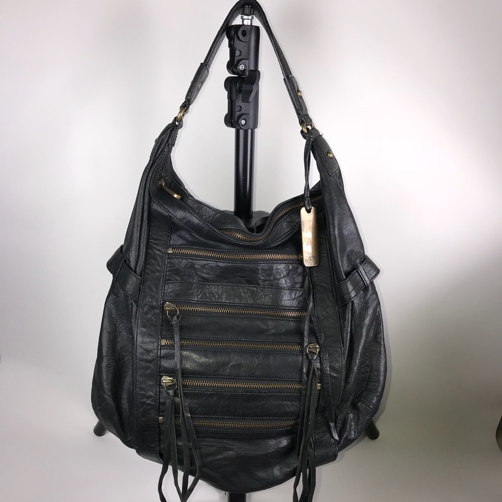 Botkier Black Leather Hobo Handbag